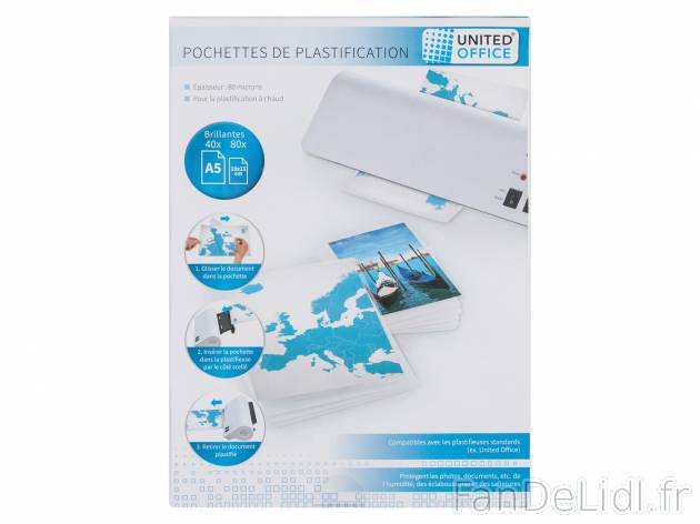 Pochettes de plastification A3, A4, A5 , le prix 3.49 € 
- Pour la plastification ...