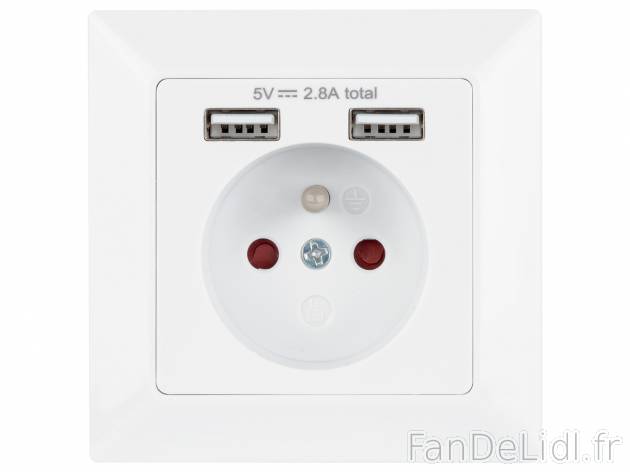 Prise murale USB , le prix 9.99 &#8364; 
- Courant de sortie USB total : 2,8 ...