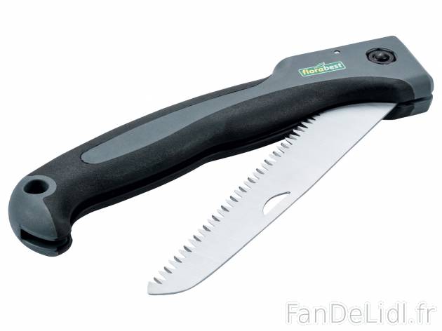 Scie pliante , le prix 3.99 € 
- Pour couper du bois dans le jardin, mais aussi ...