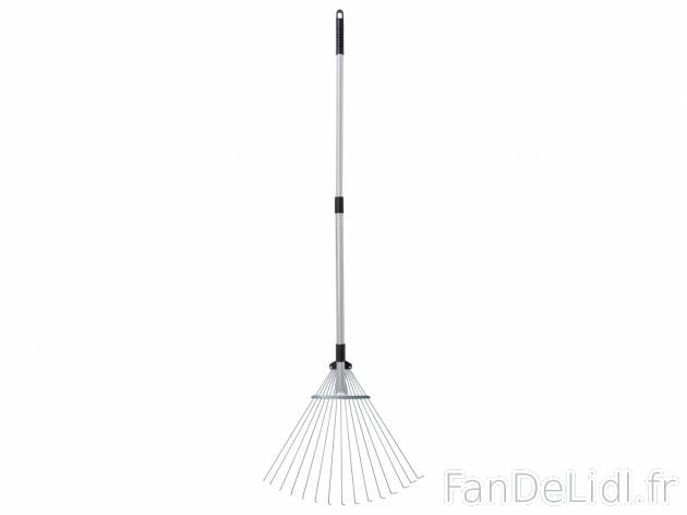 Balai ou râteau à feuilles , le prix 5.99 € 
- Manche télescopique en aluminium
- ...