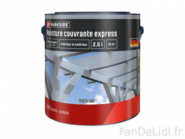 Peinture couvrante express chez Lidl , prezzo 13.99 EUR 
Peinture couvrante express ...