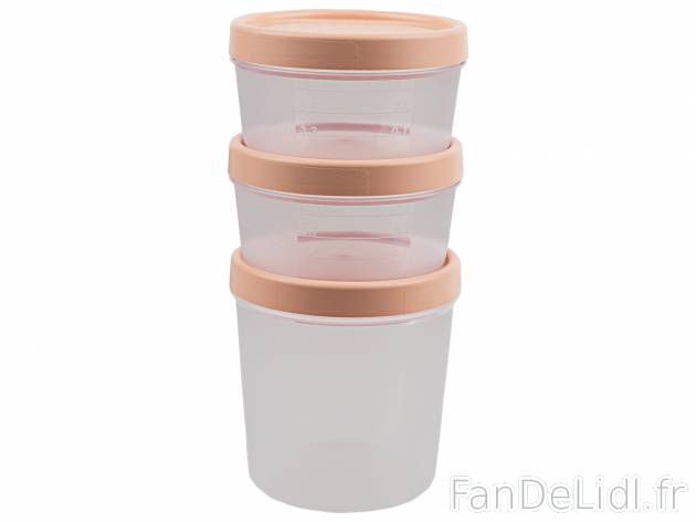 Boîtes de conservation , le prix 4.49 € 
- Set de 3 dont 2 x env. 0,5 L et 1 ...