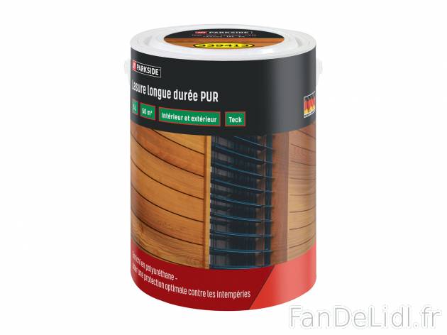 Lasure polyuréthane pour bois teck , le prix 12.99 € 
- Env. 5 L pour 50 m2
- ...