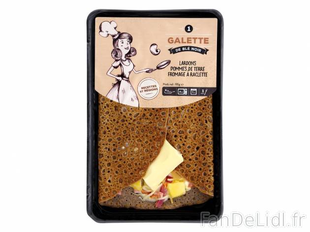 Galette garnie de lardons, de pommes de terre et fromage à raclette1 , prezzo 1.39 ...