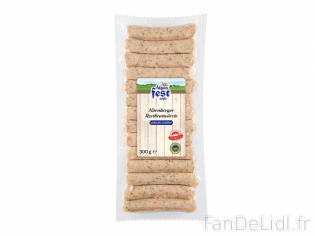 Nürnberg Rostbratwurst IGP , le prix 2.39 € 
- Saucisses de Nuremberg
- À ...
