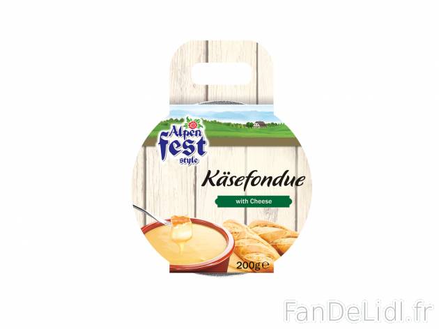 Fondue montagnarde , le prix 1.99 € 
- 13% de Mat. Gr. sur produit fini.
Caractéristiques

- ...