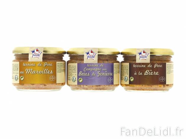 3 terrines aux saveurs du Nord1 , prezzo 2.29 € per 3 x 180 g 
- Assortiment ...