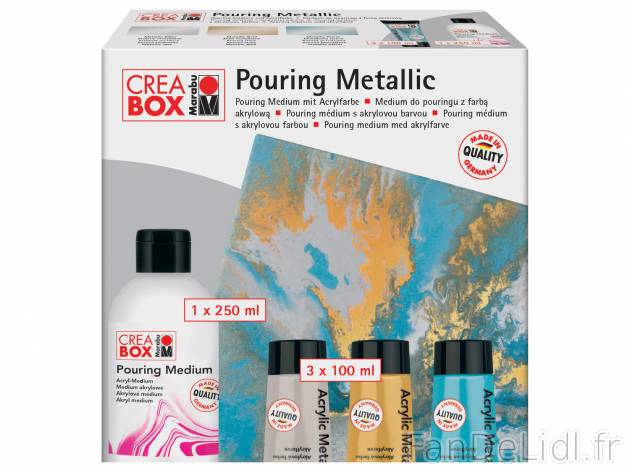 Set de pouring , le prix 9.99 € 
- Peinture acrylique crémeuse à base d&apos;eau
Au ...