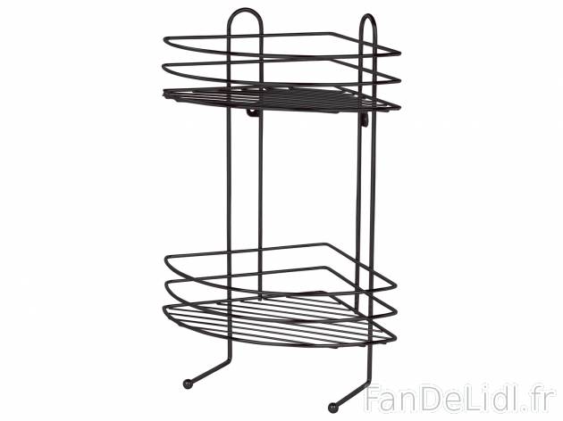 Étagère de douche , le prix 8.99 € 
- 2 GRANDS PANIERS ET 2 CROCHETS
- Système ...
