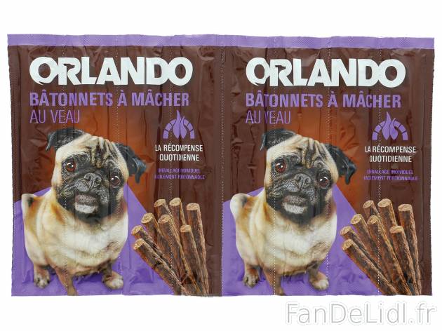 Sticks friandise pour chien , le prix 1.39 €  
-  Variétés au choix