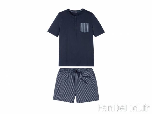 Pyjashort homme en coton bio , le prix 8.99 € 
- Du S au XL selon modèle.
- ...