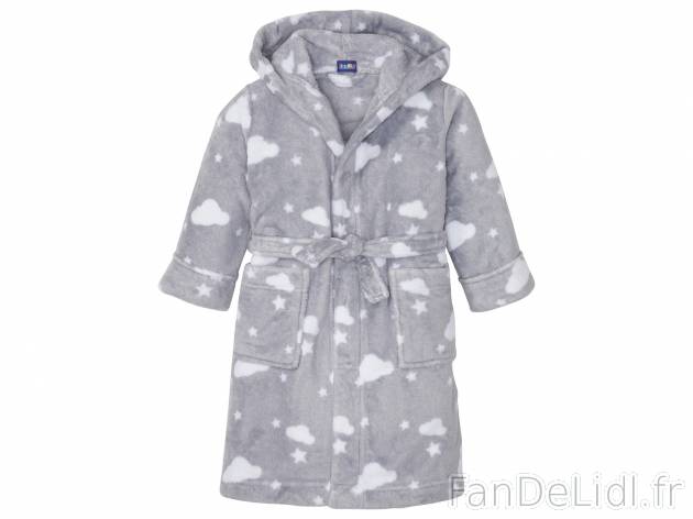 Peignoir garçon ou fille Lupilu, le prix 6.99 € 
- Du 12-24 mois au 8-10 ans ...