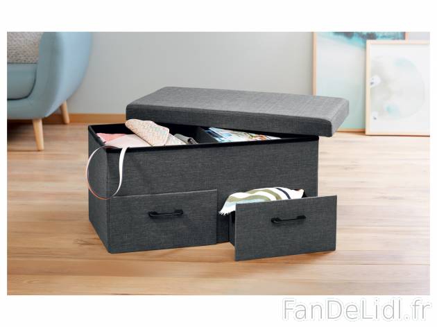 Banc-coffre , le prix 27.99 € 
- Env. 78 x 40 x 40 cm (l x h x p)
- Capacité ...