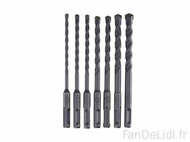 7 forets SDS , prezzo 4.99 € per Le lot 
- Utilisation : pierre, béton léger, ...