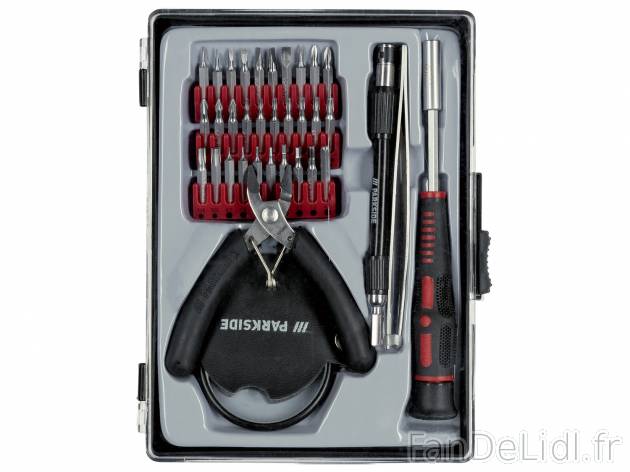 Outils de précision , le prix 6.99 € 
Au choix :
- Set de 35 dont 1 mini-pince ...