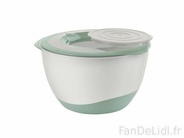 Bol mélangeur avec couvercle anti-projections , le prix 4.89 € 
- Env. 5 L
- ...
