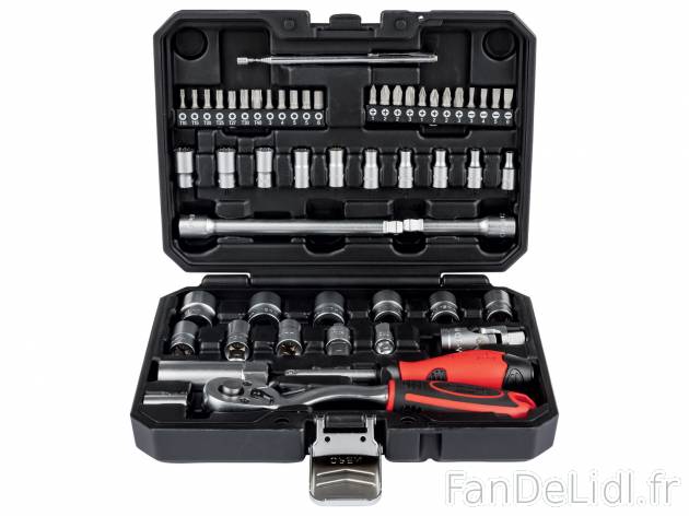 Set de douilles et d’embouts , le prix 21.99 € 
- Set de 53
- Dans un coffret
- ...
