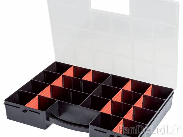 Coffret de rangement , le prix 3.49 € 
- Env. 36 x 25 x 6 cm (l x h x p)
- 12 ...