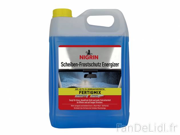 Lave-glace anti-givre , le prix 5.99 €  
-  Env. 5 L