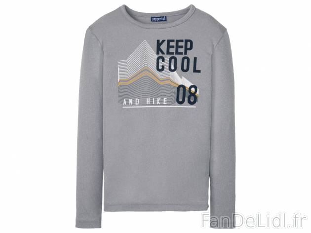 T-shirt thermique garçon , le prix 3.99 € 
- Du 122/128 au 158/164 cm selon ...