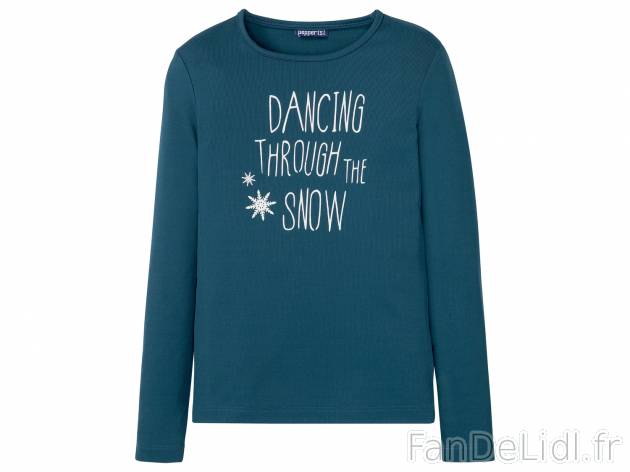 T-shirt thermo-isolant fille , le prix 3.99 € 
- Du 122/128 au 158/164 cm selon ...