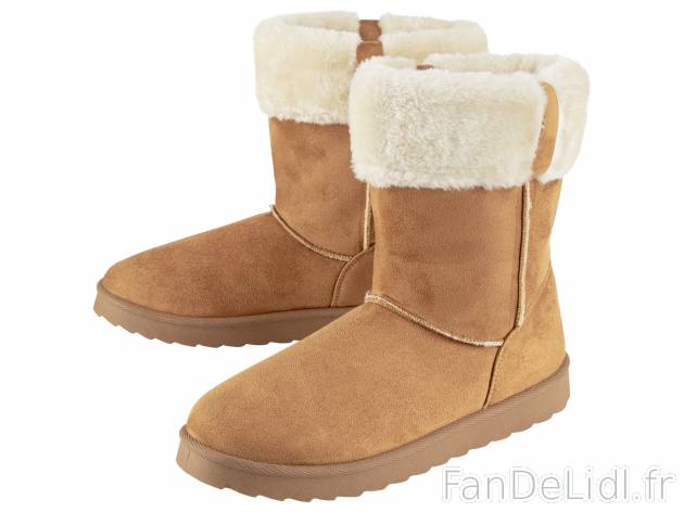 Bottines femme , le prix 9.99 € 
- Du 36 au 41 selon modèle.
- Ex. dessus/doublure ...
