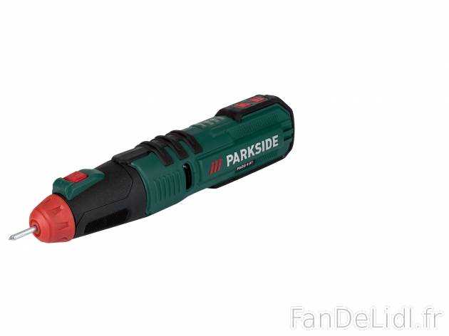 Graveur SANS FIL Parkside PAGG 4 A1, le prix 12.99 € 
- Pour graver sur de nombreux ...