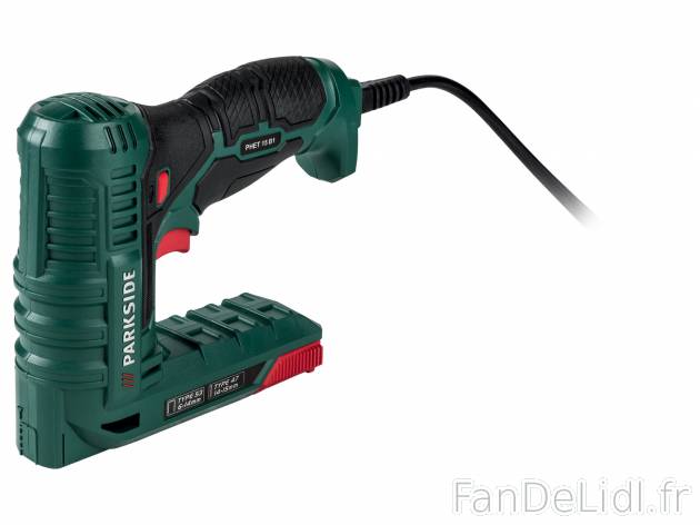 Agrafeuse-cloueuse électrique Parkside PHET 15B1, le prix 12.99 € 
- Légère ...