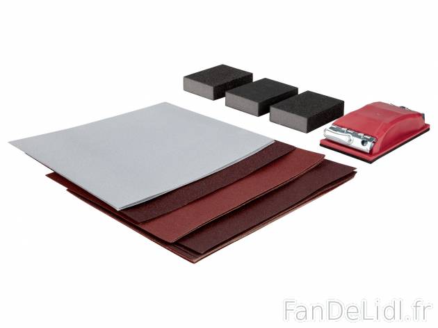 Set de ponçage manuel , le prix 4.99 € 
- Pour poncer le bois, le métal, la ...