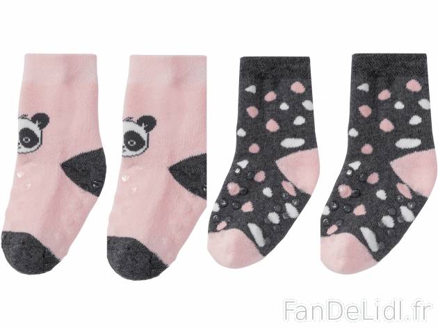 Chaussettes thermiques antidérapantes bébé , le prix 1.99 € 
- Lot de 2 paires
- ...