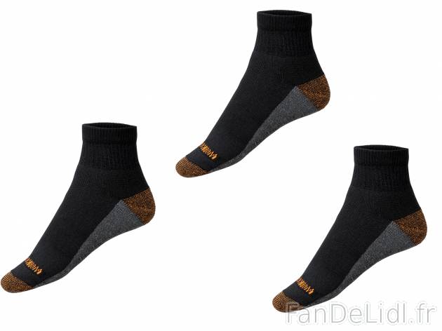 Socquettes de travail homme , le prix 2.99 € 
- Du 39-42 au 47-50 selon modèle
- ...