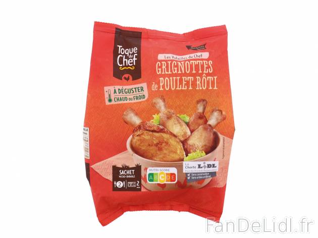 Grignottes de poulet , le prix 1.49 € 

Caractéristiques

- Transformé en ...