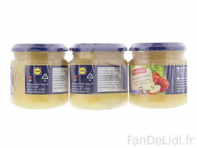 Compote de pommes avec morceaux , le prix 1.25 €