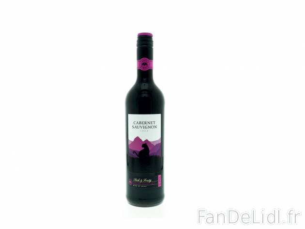Cabernet Sauvignon du Chili , le prix 1.85 €  
-  13 % Vol.