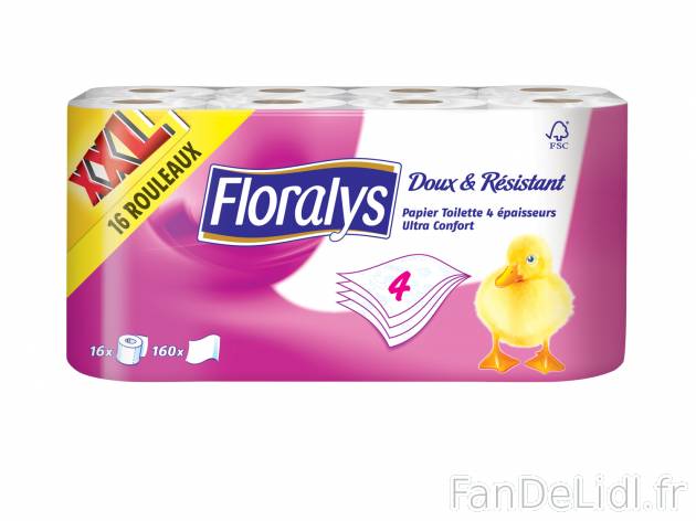 Papier toilette XXL , le prix 4.89 €  
-  4 plis