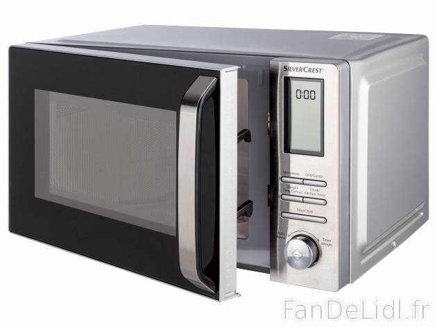 Four à micro-ondes argenté Silvercrest, le prix 59.99 € 
- Env. 44,5 x 26 x ...