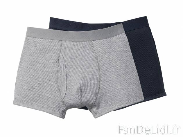 Boxers homme , le prix 4.99 € 
- Lot de 2
- Du S au XL selon modèle.
- Ex. ...