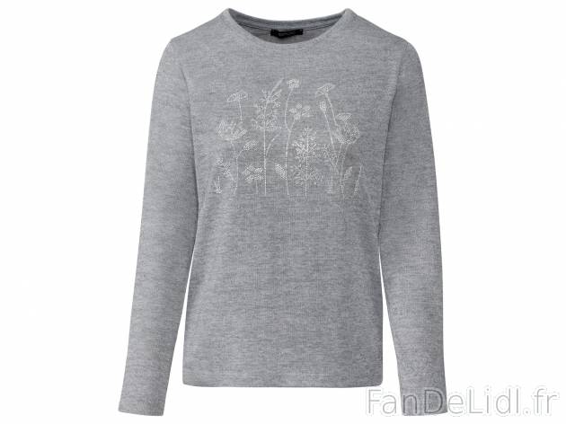 Pull femme , le prix 8.99 € 
- Du S au XL selon modèle.
- Ex. 60 % polyester, ...