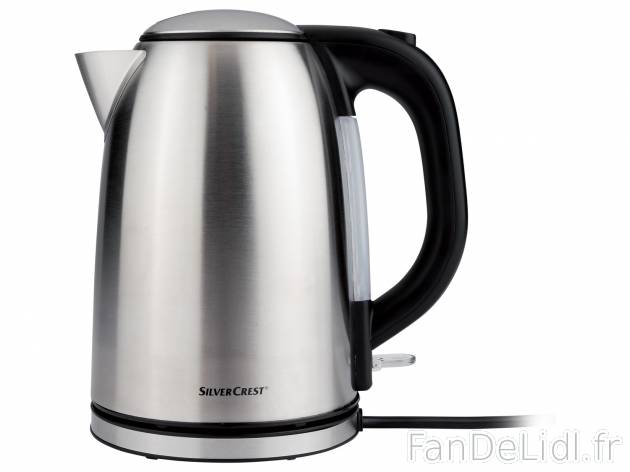 Bouilloire Silvercrest, le prix 21.99 € 
- 3 100 W
- Max. 1,7 L
- Socle pivotant ...