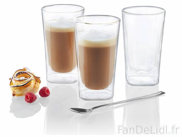 Verres à double paroi , le prix 6.99 € 
Au choix : 
- Pour cappuccino : lot ...