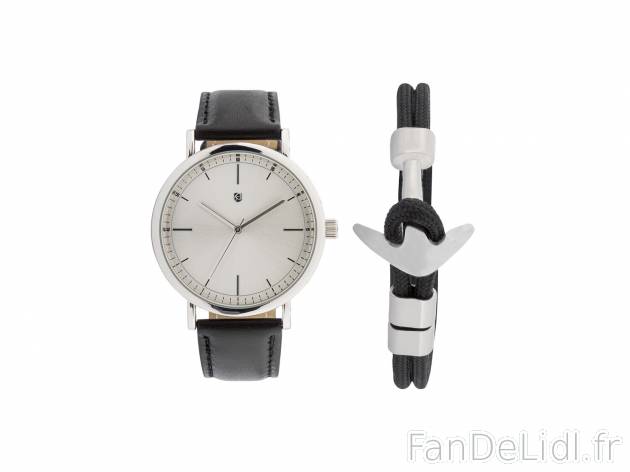 Parure montre et bracelet homme Auriol , le prix 9.99 € 
Au choix : 
- Boîtier ...