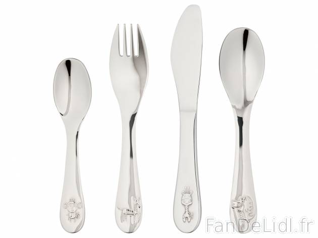 Couverts pour enfant , le prix 4.99 € 
- Set de 4
- 3 modèles au choix
Caractéristiques

- ...
