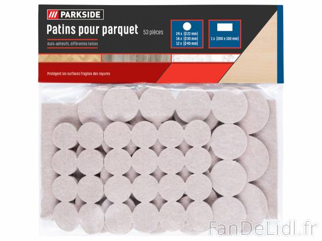 Patins , le prix 1.49 € 
-  Patins pour parquet
- Set de 53
- Autres modèles ...