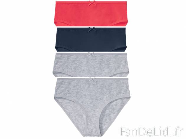 Slips ou hipsters fille , le prix 3.99 € 
- Du 6/8 ans au 12/14 ans selon modèle.
- ...