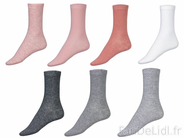 Chaussettes femme , le prix 5.99 € 
- Du 35/38 au 39/42 selon modèle.
- Ex. ...