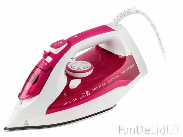 Fer à repasser vapeur , le prix 17.99 € 
- Env. 2 200 / 2 600 W
- Cordon rotatif ...
