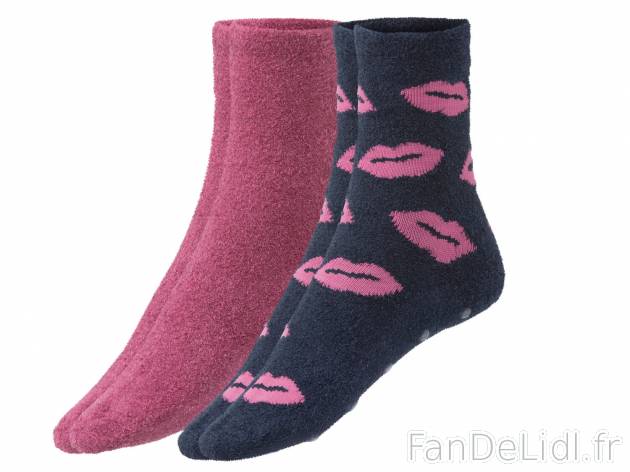 Chaussettes douces femme , le prix 2.99 &#8364; 
- Lot de 2 paires
- 2 mod&egrave;les ...