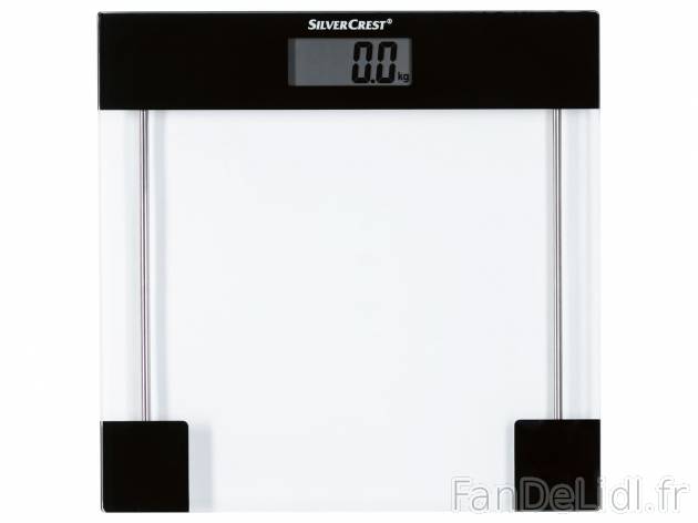 Pèse-personne en verre , le prix 7.99 € 
- 180 kg max.
- 4 capteurs pour une ...