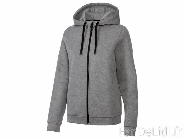 Sweat zippé , le prix 12.99 € 
- Du S au L selon modèle.
- Ex. 75 % polyester ...