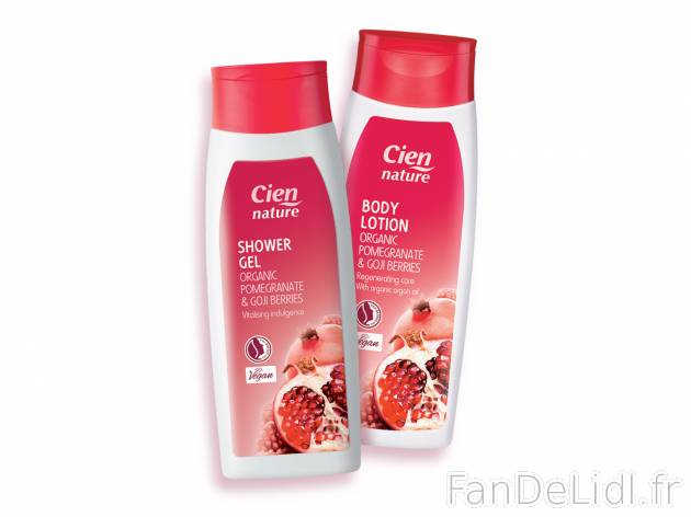 Gel douche ou lotion pour le corps à la grenade en , le prix 1.59 €